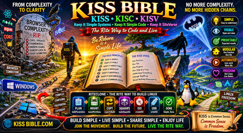 Kiss Bible banner: from complexity to clarity